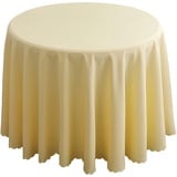 Tischdecke Rund Outdoor Tischdecke Satin,Rund Tischdecken Polyester Einfarbiges Küche Esszimmer Tischdecke für Weihnachten, Hochzeit, Hotel, Bankett,Garten,Cream,160cm Round