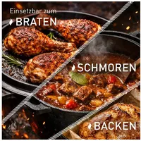 FEUERGOTT Dutch Oven 6 l Gusseisen schwarz