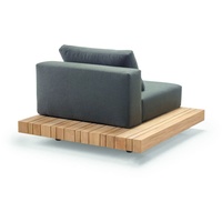 Solpuri Plateau L-Modul Sitz/Rücken + Seitentisch inkl. Polster Teak