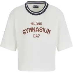 EA7 für Damen. 7W000148_AF13243 Locker sitzendes T-shirt weiß (XXS), Lässig, Baumwolle, Kurzarm