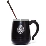 ThumbsUp! Thumbs Up Harry Potter Zauberstab Selbstrührende Tasse Tasse, Silber, Schwarz