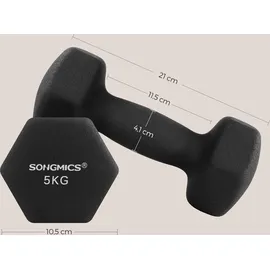 Songmics Kurzhantel 2er Set 2 x 5 kg Neopren schwarz