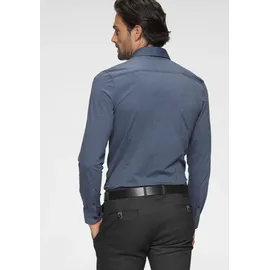 Olymp Businesshemd OLYMP Level Five body fit Jerseyshirt", Herren, Gr. 40, Normaler Arm, rauchblau, 92% Baumwolle, 8% Elasthan, Hemden,