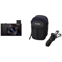 Sony RX100 III | Premium-Kompaktkamera (1,0-Typ-Sensor, 24-70 mm F1.8-2.8 Zeiss-Objektiv und neigbares Display für Vlogging) & LCS-CSJ Universaltasche für Cyber-Shot W-, T- und N-Serie