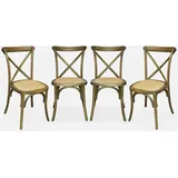sweeek 4er-Set Vintage, Bistrostuhl aus Holz - Sweeek