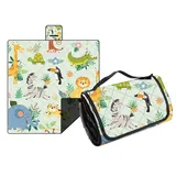 Hayisugal Picknickdecke Sandfrei Stranddecke Wasserdicht Campingdecke Waschbar Strandunterlage Tragbare Picknickdecke Soft für Strand,Picknick,Wandern,Reisen, Zebra, 150 x 200 cm