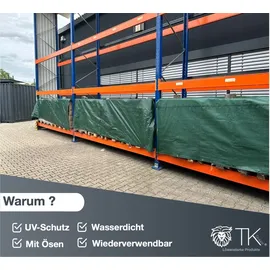 TK Gruppe 3x4 m Abdeckplane wasserdicht - 200 g/m2 Gewebeplane - Plane für Holz mit Ösen mit zusätzlicher Eckverstärkung