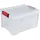 Eda Aufbewahrungsbox 49,4 x 38,8 x 23 cm 1-tlg. Transparent/Schwarz/Rot