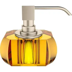 Kristall Seifenspender bernsteinfarben mit Nickel-Pumpe