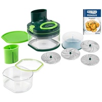 Genius Gemüseschneider Nicer Dicer Pegasus manueller Food Processor Set 16-tlg., PRAKTISCH, ARBEITSERLEICHTERUNG, G-NOX-QUALITÄT, OHNE STROMKABEL