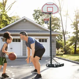 Homcom Basketballständer Schwarz/Rot/Weiß 73 x 210 x 74 cm
