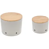 Magu Knoblauchtopf & Zwiebeltopf CERA-Design Silver hellgrau