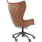Kartell K-Wood Poltrona Armlehnstuhl mit Rollen - Schwarz