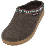 HAFLINGER Grizzly Franzl Filzpantoffel Hausschuh Filzclog Braunmeliert, Gr. 47 - 47 EU
