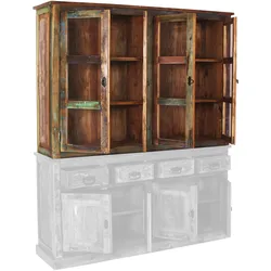 Aufsatzschrank SIT "Riverboat", bunt, B:160cm H:110cm T:40cm, Massivholz, Schränke, passend für Sideboard 09113-98