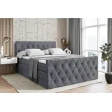altdecor Boxspringbett AMAY-Z KING - 160x200 - H3/H4 - Dunkelgrau