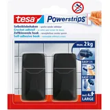 Tesa Powerstrips Selbstklebehaken L Eckig Schwarz 2 Stück