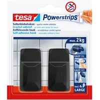 Tesa Powerstrips Selbstklebehaken L Eckig Schwarz 2 Stück