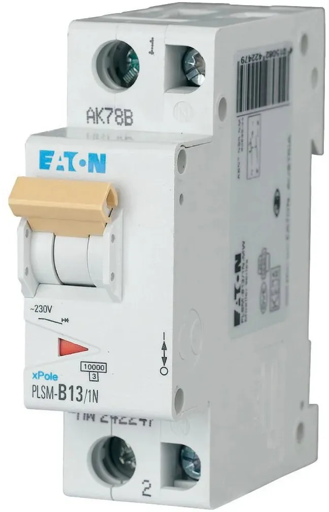Eaton Leitungsschutzschalter, Kennlinie C, 1+N, 13A - PLSM-C13/1N-MW (242270)