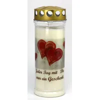 Grablichtkerze, Grabkerze, Jeder Tag mit Dir war ein.. - 21x7,5 cm - 3801 - ca. 7 Tage Brenndauer – Grabkerze mit Motiv und Spruch - Trauerkerze mit Foto und Spruch