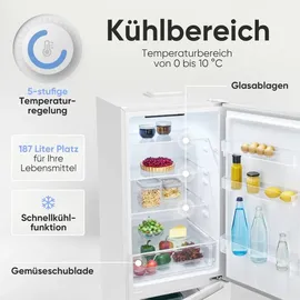 Bomann KG 7369 Kühl-Gefrierkombination (262 l, 1760 mm hoch, Weiß)