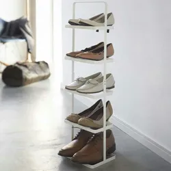 Yamazaki Schuhregal mit 5 Ablagen weiß tragbar platzsparend schmal Metall Schuhablage für 5 Paar Schuhe 22x77x14cm "TOWER"