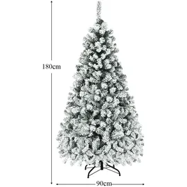 Costway Künstlicher Weihnachtsbaum Weiß/Grün 180 cm