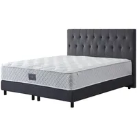 V6 Boxspringbett Modell 213 mit Taschenfederkernmatratze-25cm - Grau