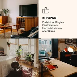 Klarstein CoolArt Kühl-Gefrier-Kombination - Kühlschrank mit 2 Kühl-Ebenen, Design-Front, Thermostat mit 5 Stufen, 0 bis 10 °C, Fassungsvermög... - Bunt