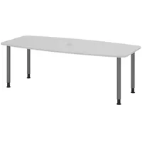 Bümö Konferenztisch, Grau, Graphit, Nachbildung, Oval, 220x74x103 cm, FSC