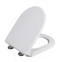 Flipped Warmth WC Sitz D Form, Toilettendeckel Weiß 46X37 cm - Aus Thermoplast-Kunststoff - Einfache Montage - Toilettensitz Toilettendeckel Klodeckel Klobrille WC-Deckel