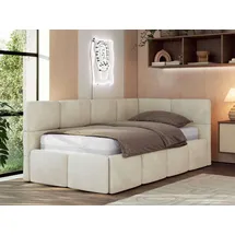 MKS JUGENDBETT ARVO 90/200 - Beige Velvet - Foam-Matratze - Rechts Seite