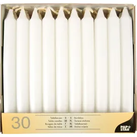Papstar Tafelkerzen 30 St. Ø 2,1 cm 19,6 cm weiß