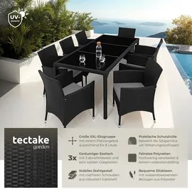 Tectake Rattan Sitzgruppe 8-tlg. Schwarz