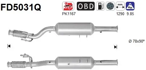 AS Ruß-/Partikelfilter, Abgasanlage Abganlage fd5031q für Peugeot Fiat TOYOTA