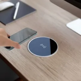 Kalb Material Für Möbel kalb 15W Einbau Ladegerät USB-C 60mm Schnell Ladestation für Smartphones Möbel Induktion Schnellladegerät Wireless Charger Platio