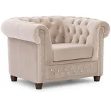 S-Style Chesterfield Sessel Cleo Blink Samt 104 x 72 x 0 cm Beige