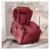 vidaXL Elektrischer Massagesessel Mit Aufstehhilfe Weinrot Stoff - Vidaxl