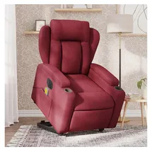 vidaXL Elektrischer Massagesessel Mit Aufstehhilfe Weinrot Stoff - Vidaxl