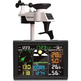 Sainlogic Wetterstation Funk mit Außensenso, Wetterstation 9-in-1 Wetterstation mit Windmesser Und Regenmesser, Thermometer, Hygrometer, Mondphase
