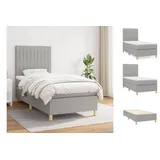 vidaXL Boxspringbett mit Matratze Hellgrau 80x200 cm Stoff