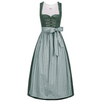 Nübler Dirndl Damen Dirndl lang im Landhausstil, Rocklänge 90cm (Dirndl Set lang THEA, 2-tlg., Dirndl Kleid mit Schürze) Moderne Tracht im bayerischen Stil - Trachtenmode Damen blau 44