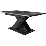 Mirjan24 Esstisch, Schwarz, Schwarz, Holzwerkstoff, Marmor Optik, Rechteckig,Rechteckig, 140x76x80 cm, Esszimmer, Tische, Esstische