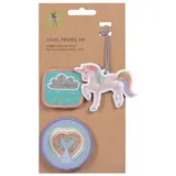 Lässig Patches Set (3 Stk.) mit Druckknopf/School Patches Set Unicorn glitter