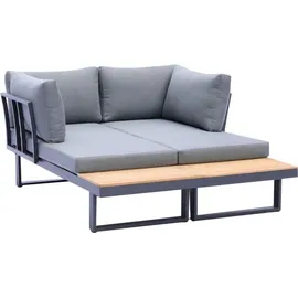 Garden Pleasure Felice Lounge-Essgruppe 3-tlg. grau inkl. Polsterung