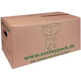smiley pack 5 x Umzugskarton, 621 x 301 x 331 mm, bis 40 kg belastbar, Profi-Qualität Karton für den Umzug, Umzugskiste, Umzugskartons, Box, Kiste, groß und stabil, Aktenkarton, Bücherkarton