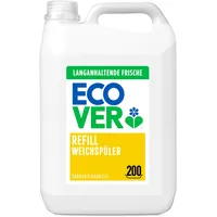 Ecover Weichspüler Nachfüllpack, sorgt für weiche und geschmeidige Wäsche, Gardenie- und Vanilleduft, 200 Wäschen, 1 x 5L