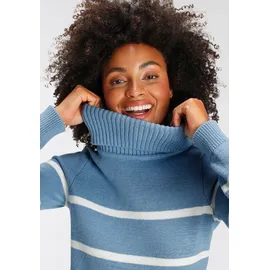 KangaROOS Rollkragenpullover in lässiger Form mit Kontraststreifen, Gr. 36/38,