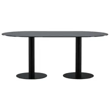 VCM ebuy24 Esstisch Pillan Esstisch 100x180cm glas schwarz Marmor Deko (1-St) schwarz