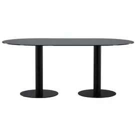 VCM ebuy24 Esstisch Pillan Esstisch 100x180cm glas schwarz Marmor Deko (1-St) schwarz